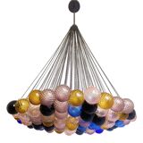 Scenographic Multicolor “Ballotton” Balls Murano Glass Chandelier