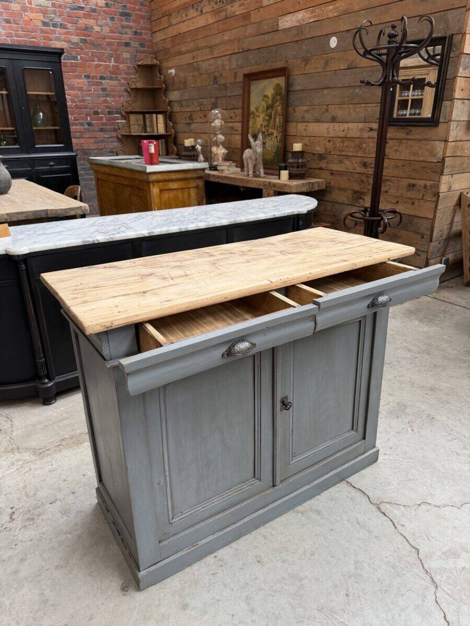 Louis Philippe buffet in grey patina