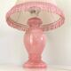 Vintage pink alabaster bedside lamp