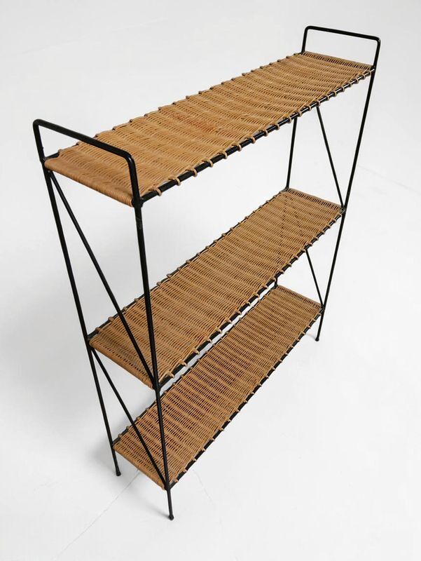 Rattan design bookshelf - Vintage 1960