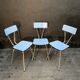 Suite of 3 vintage chairs in formica 1960