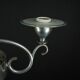 Art Deco Italian Chandelier in Nickel Brass and Frosted Glass, 1930s