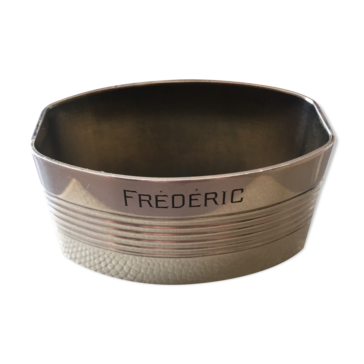 Silver metal towel round "Frédéric"