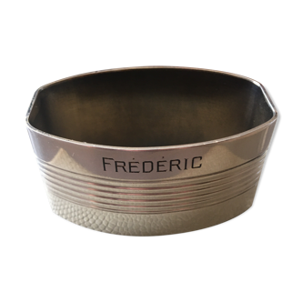 Silver metal towel round "Frédéric"