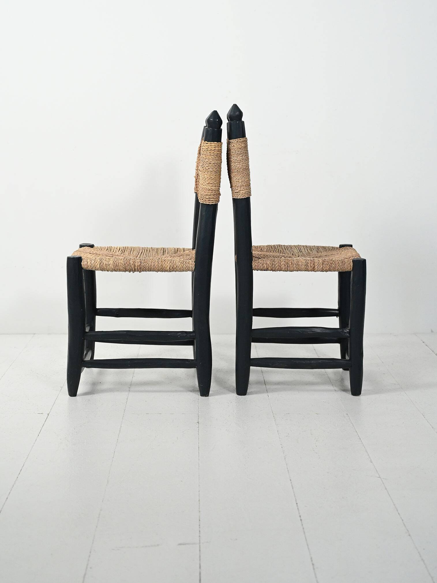 5 chaises marocaines en bois bleu