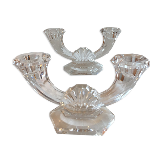 Pair of candlesticks in Crystal val st lambert