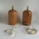 Pair of turned wooden bedside lamp legs