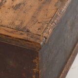Antique long trunk painted with floral motifs (Year 1876) #1