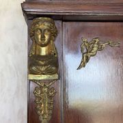 Large antique library from the Empire/Napoleon III period in mahogany and gilded bronze.
