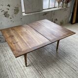 Walnut farmhouse table with swivel and extendable top
