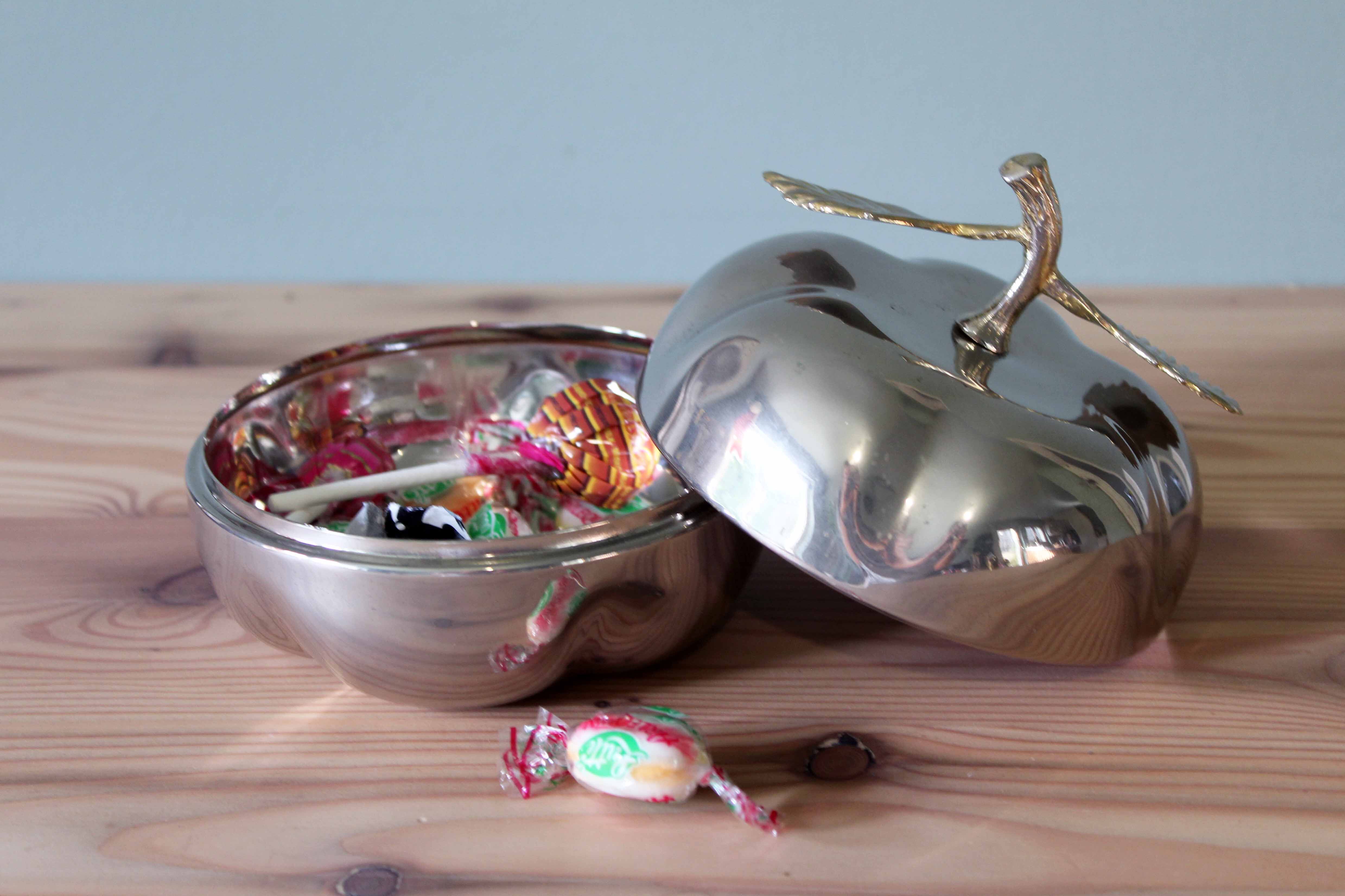 Vintage silver-plated and brass bonbonnière