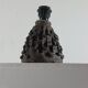 Brutalist ceramic lamp base, mid-20th century.