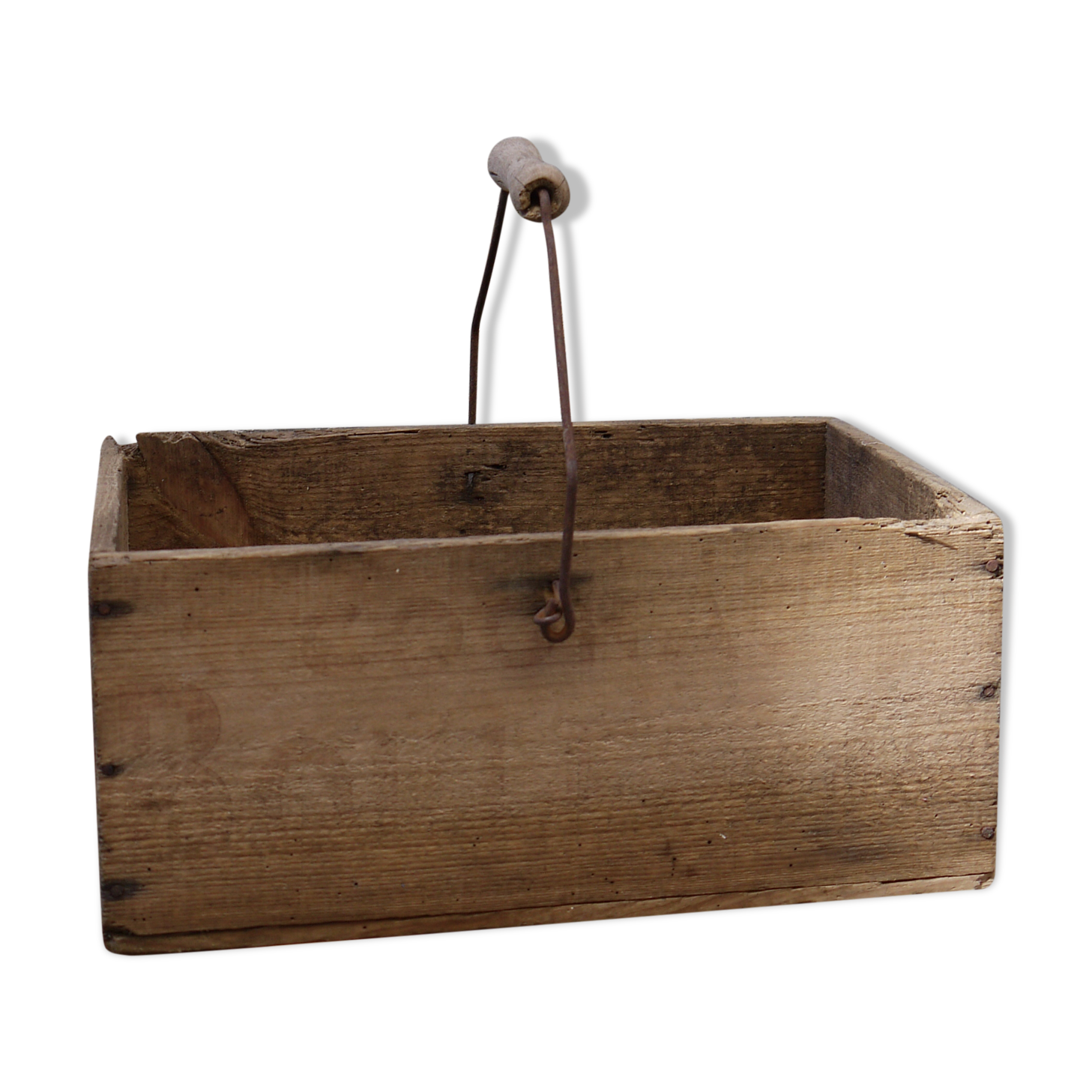 Wooden crate with handle