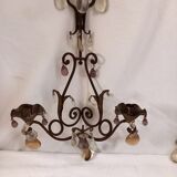 Pair of old sconces with candle holders and tassels