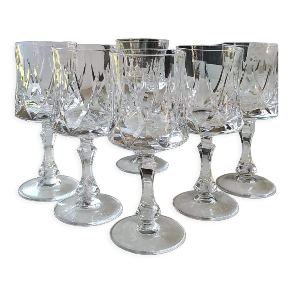 5 GROS VERRES EN CRISTAL TAILLE WATERFORD - Au Phil Des Temps