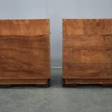 1940s pair of Art Deco bedside tables, Czechoslovakia