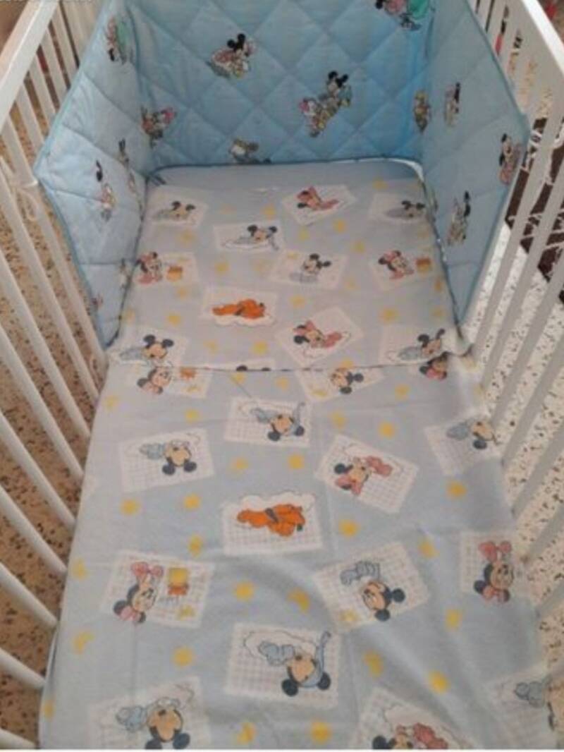 Vintage wooden baby cot from the 1960s.