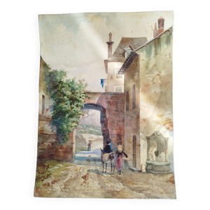 Dessin aquarelle Auguste - martin