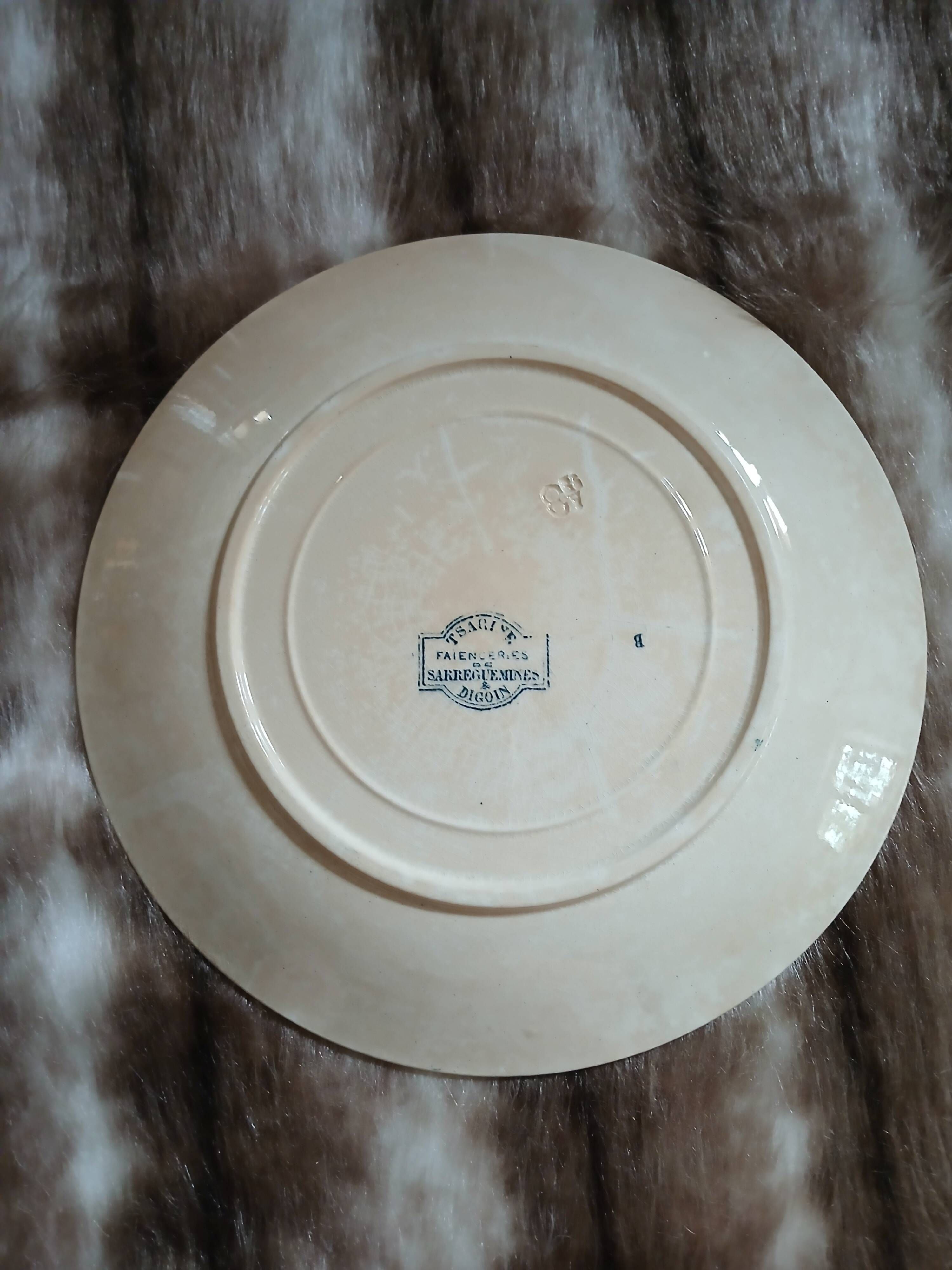 6 antique flat plates in ironstone