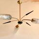 Chandelier sputnik tulips glass 60s