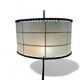 Vintage floor lamp with parchment and leather shade, 1960s