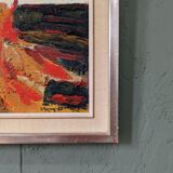 1965 Mid-Century Modern Swedish "Connection", Abstract Framed Oil Painting by Ivar Morsing