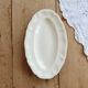 Ravier vintage Sarreguemines ivory earthenware – Scalloped rim