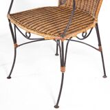 Paire de fauteuils en osier et fer