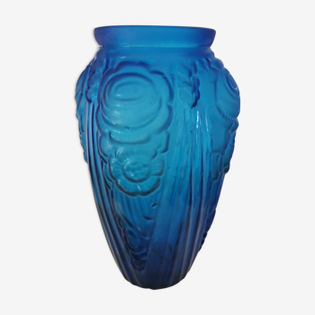 Vase bleu art déco
