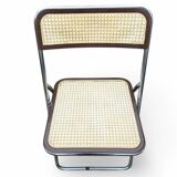 Chrome caned folding chair