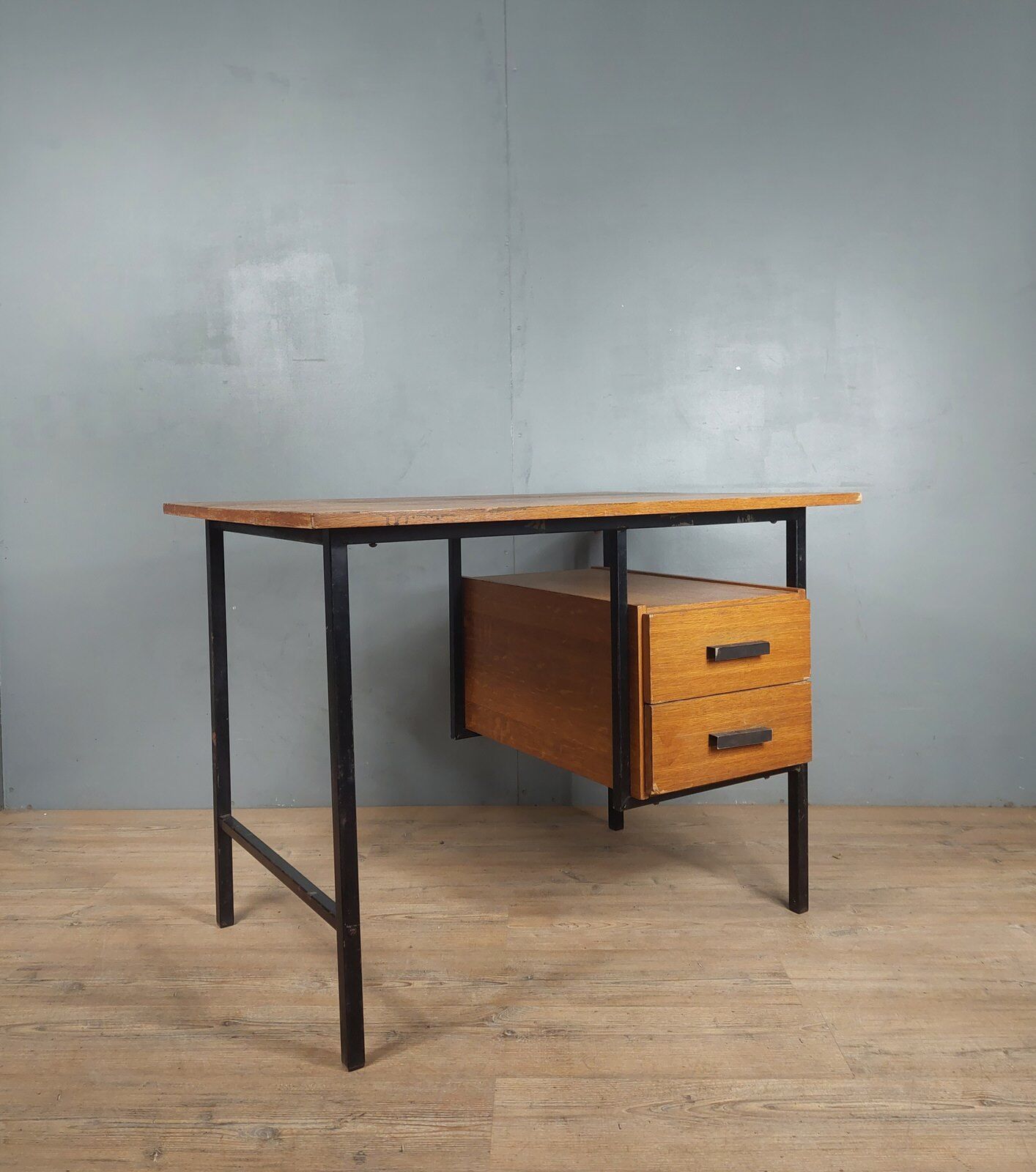 Vintage wood and iron desk