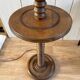 Turned wooden floor lamp