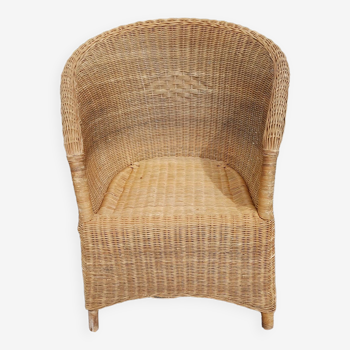 Fauteuil rotin et osier ancien