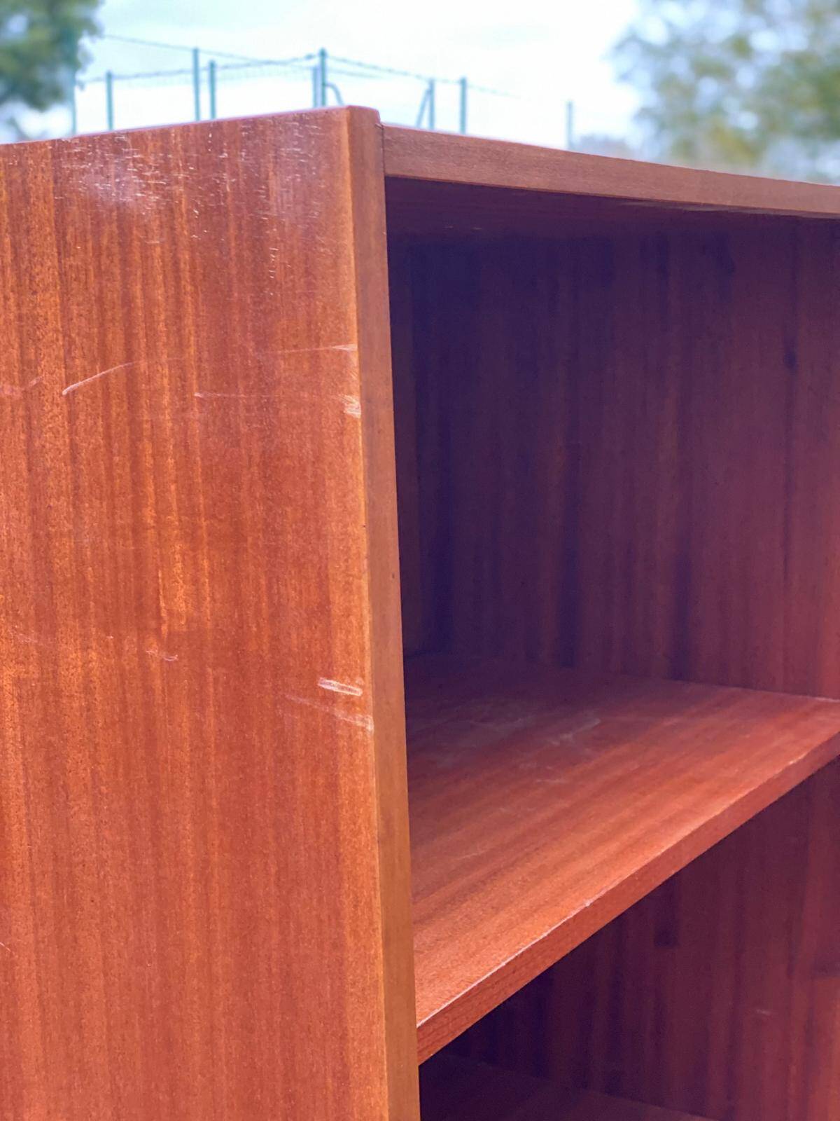 Vintage bonnet cabinet with drawer and shelves