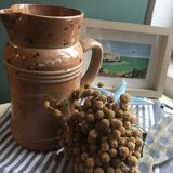 Enameled stoneware pitcher
