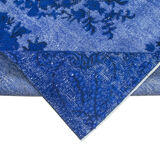 Tapis bleu oriental contemporain des années 1980 noué à la main 174 cm x 273 cm