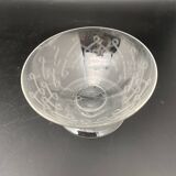 Chiseled crystal champagne glasses