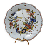 Very beautiful old plate decorated with Rouen, handmade by Geo Martel