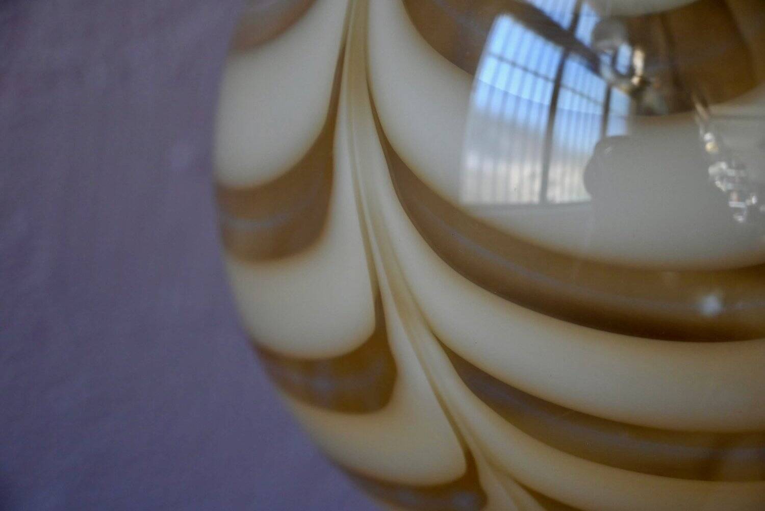 Suspension globe glass from Murano, marbled, brass, 1970s.