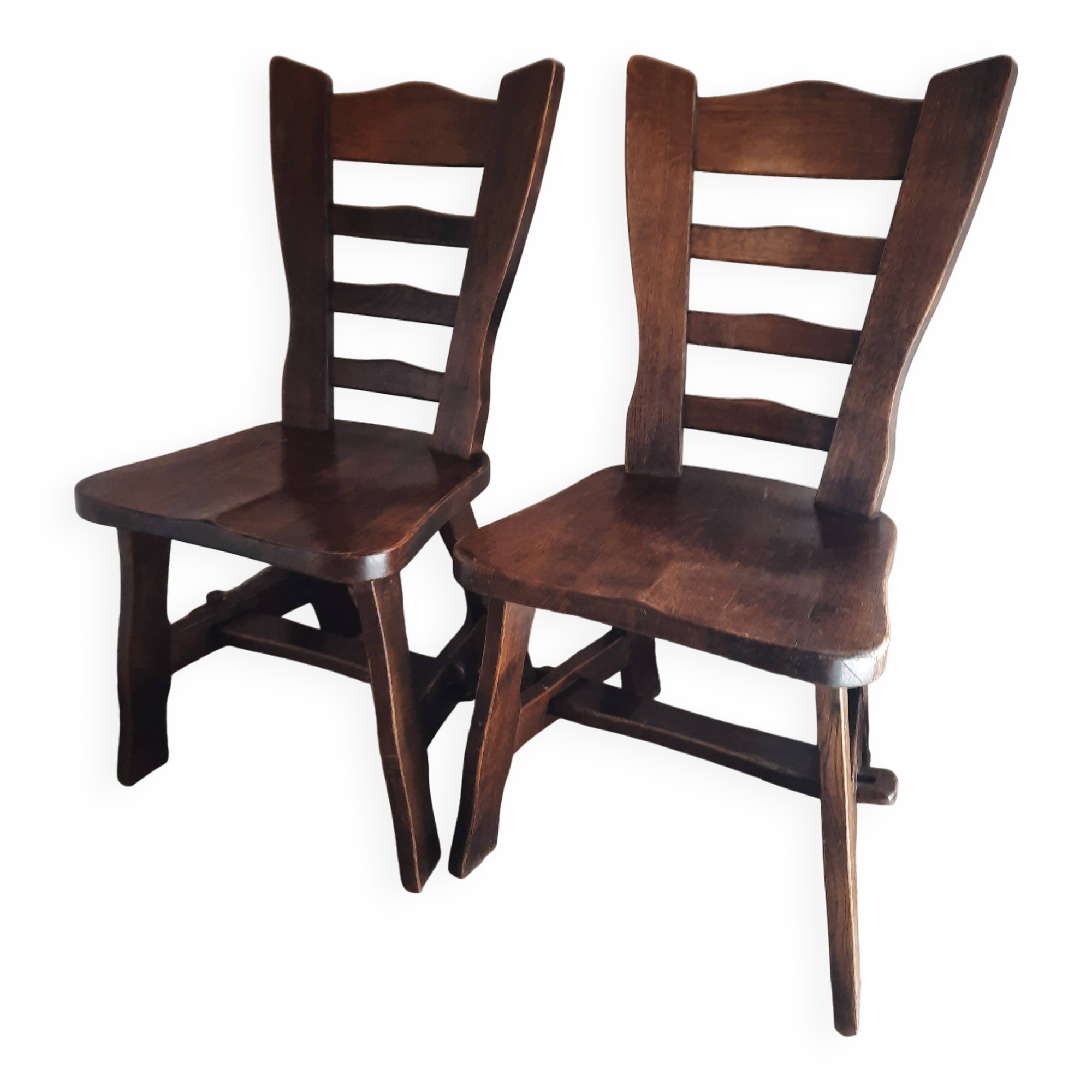 Pair of brutalist bistro chairs from the 70s Poland