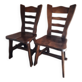 Pair of brutalist bistro chairs from the 70s Poland