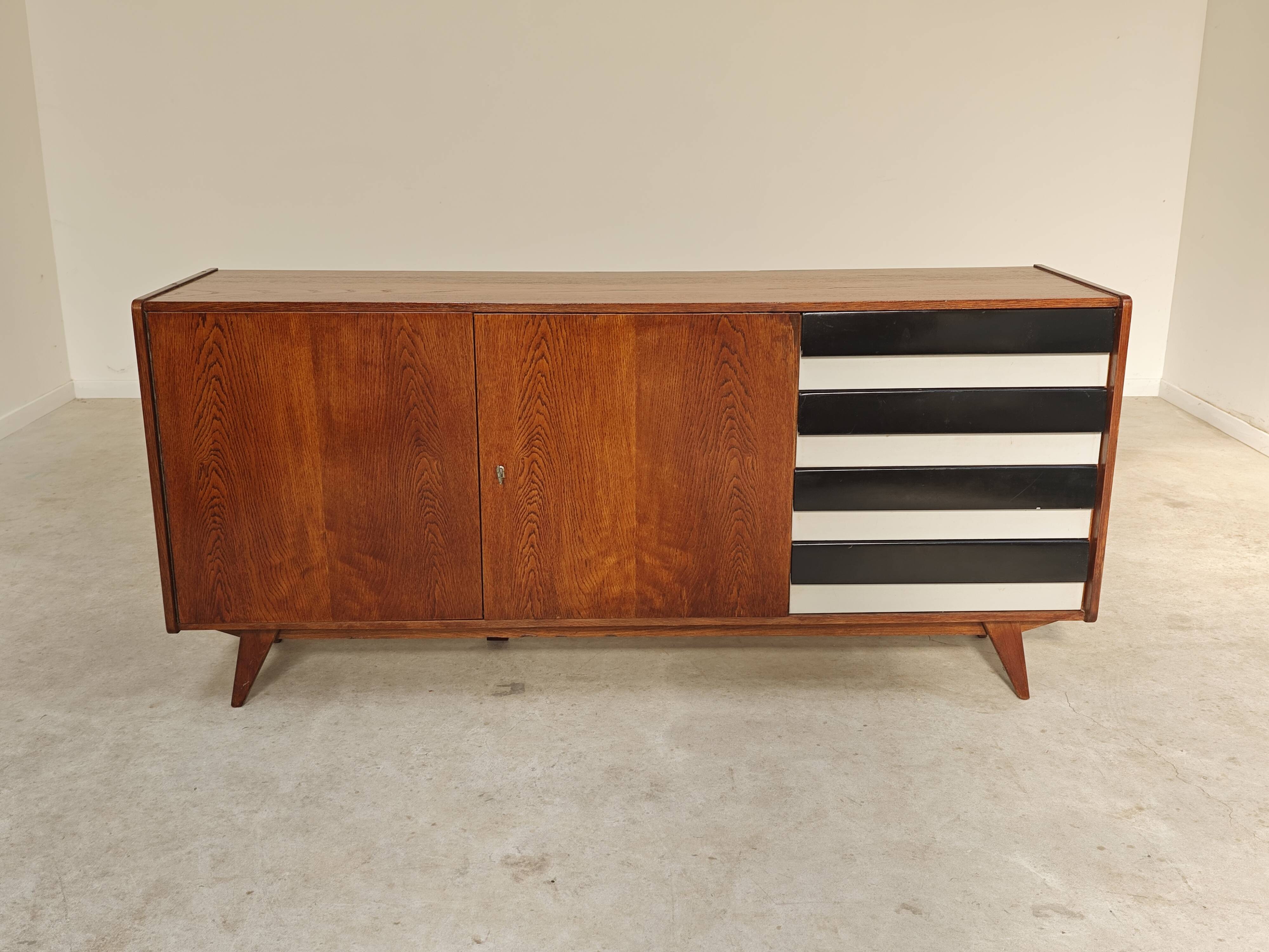 Black and white U 460 sideboard by Jiri Jiroutek for Interier Praha 1960