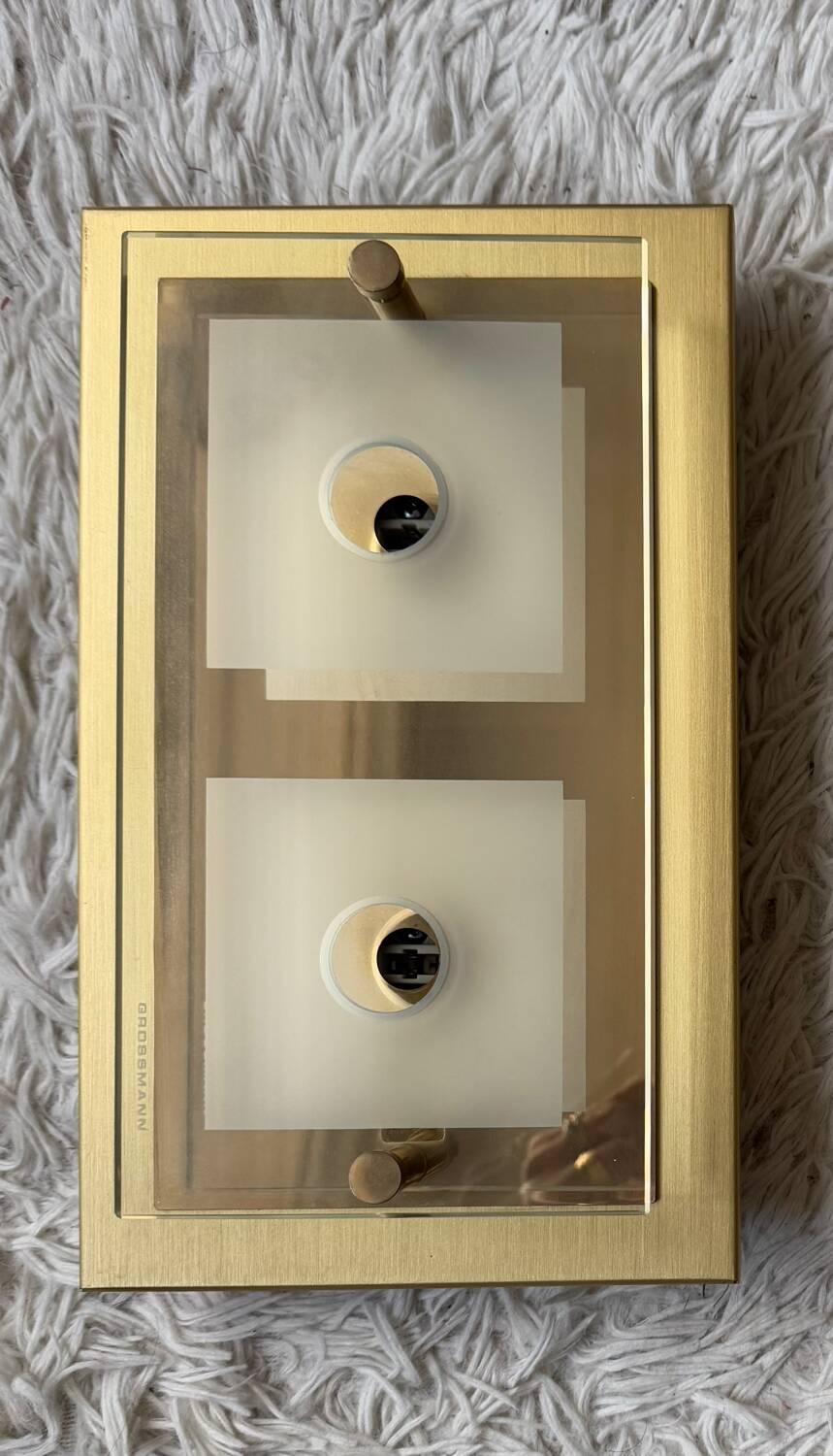 Applique laiton verre Grossmann années 80