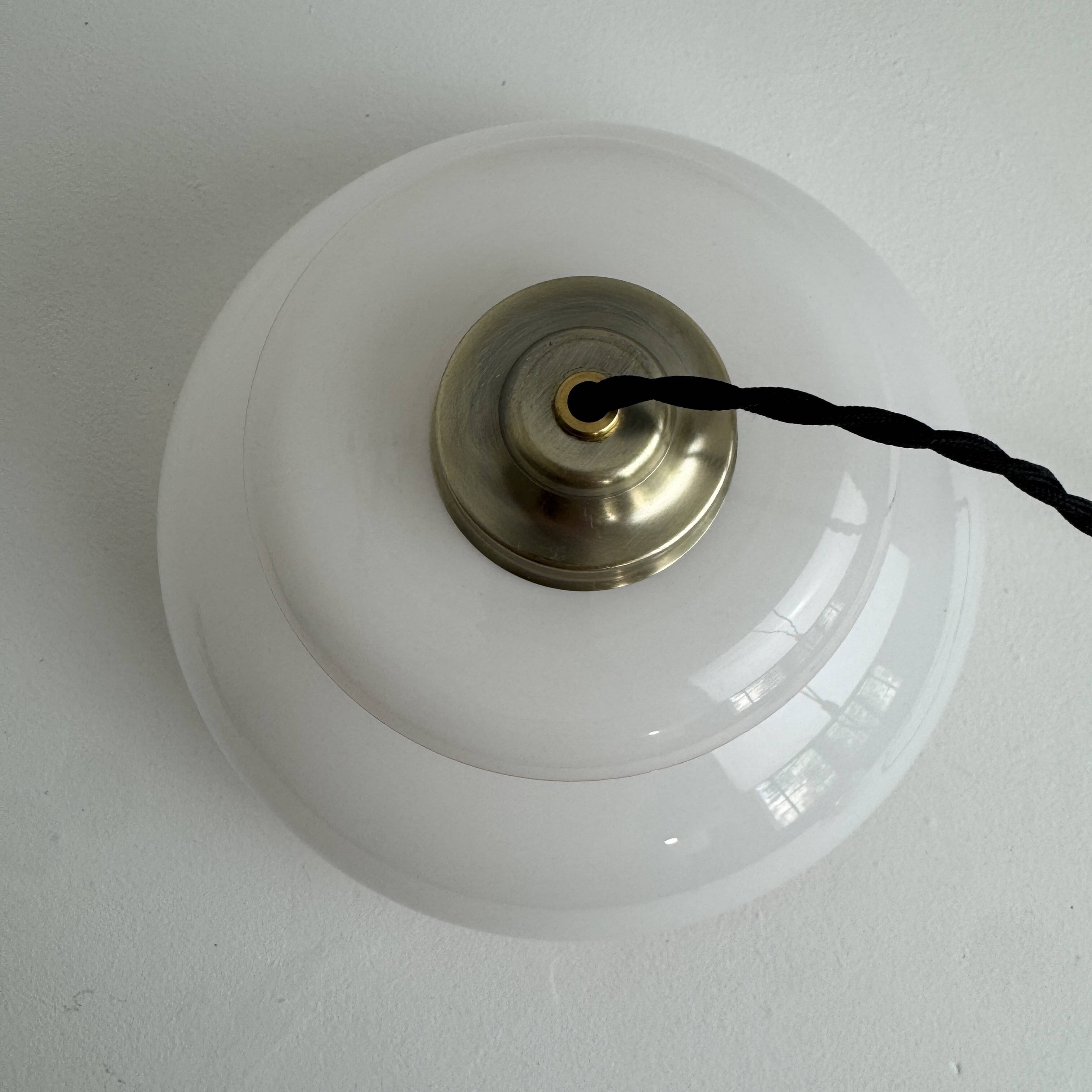 Vintage opaline suspension light from the 1970s