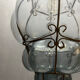 Wrought Iron Tinted Blue Murano Glass Light Pendant 1960’s