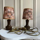 Paire de lampes en bois