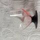 10 large pink art deco glasses with black stem Vintage France