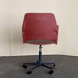 Vintage adjustable office chair – red faux leather, 1960-70s