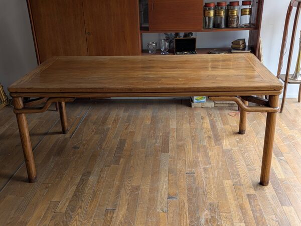 Table de salle à manger chinoise ancienne en orme