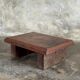 Small auxiliary stool in upcycled teak with red chrome (3274)